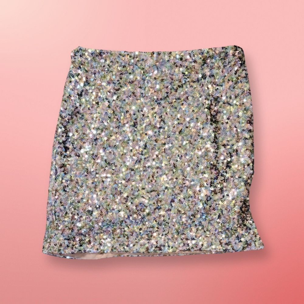 Endless Rose Pastel Rainbow Sequin Skirt